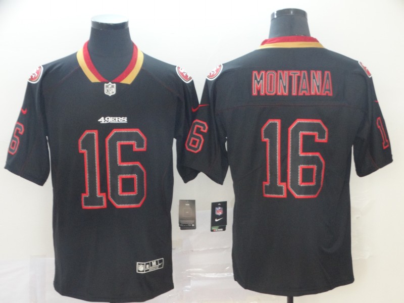 Men's San Francisco 49ers Joe Montana #16 Black Jersey